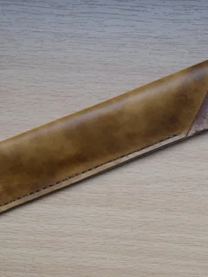 Brown Vegetable Tanned Leather Pen Case