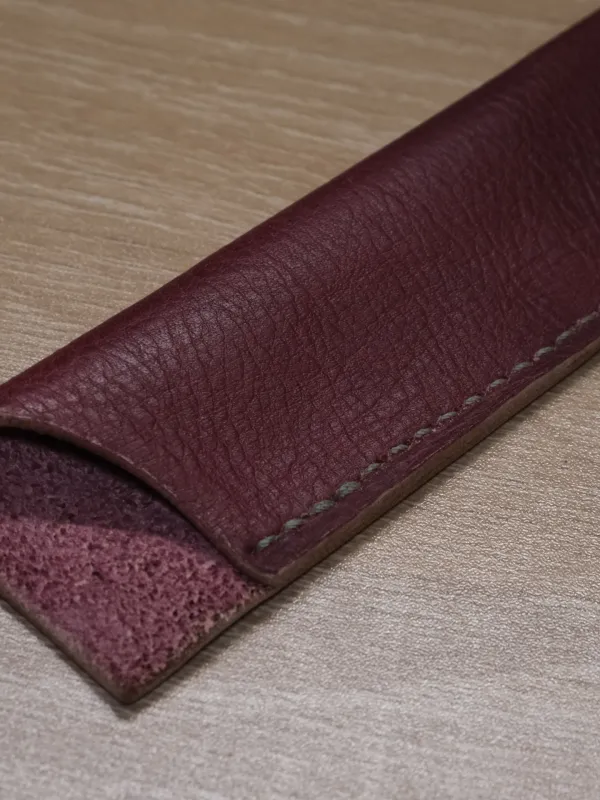 Product Burgundy Leather Pen Case – Hand-Stitched Image